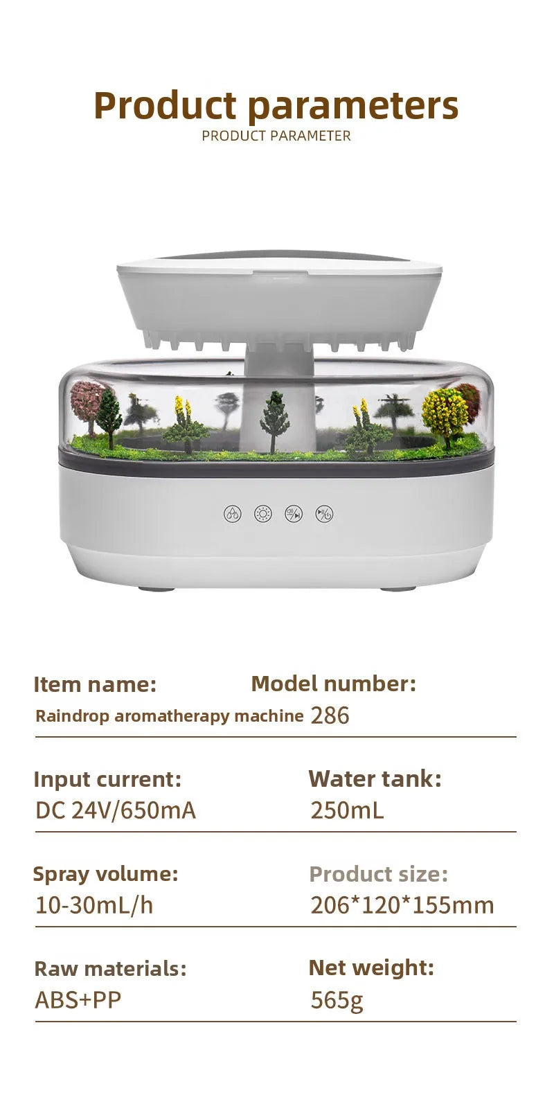 Joliena™ Rain Humidifier Ultrasonic Rainfall Humidifier
